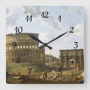 Reloj Cuadrado Giovanni Paolo Panini Vista del Coliseo