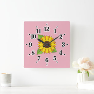 Reloj Cuadrado Girasol
