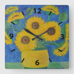 Reloj Cuadrado Girasol
