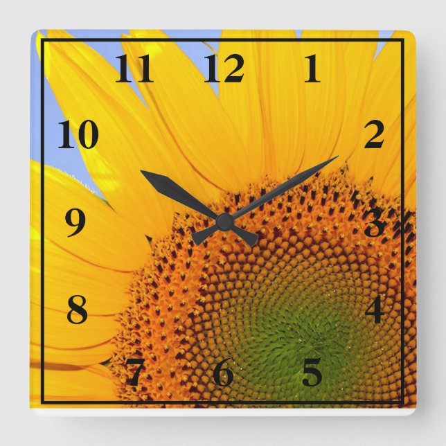 Reloj Cuadrado Girasol (Anverso)