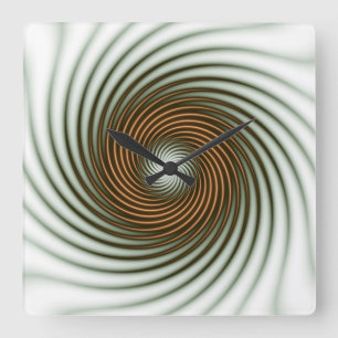 Reloj Cuadrado Giro de círculo dorado