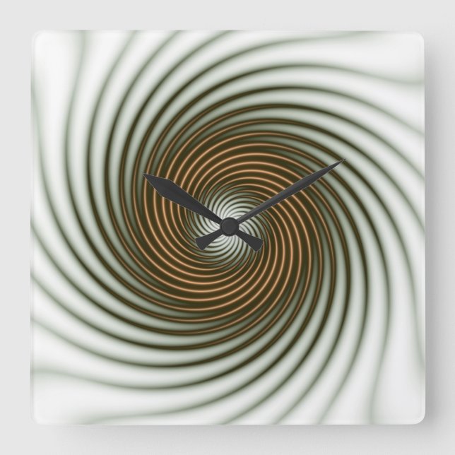 Reloj Cuadrado Giro de círculo dorado (Anverso)