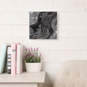 Reloj Cuadrado Glam de oro Marble Agate 12