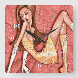 Reloj Cuadrado Glam Girl Sexy Sassy Go-Go Girl with numbers