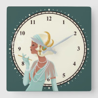 Glam Vintage Dama Minutes Números Turquesa de los 