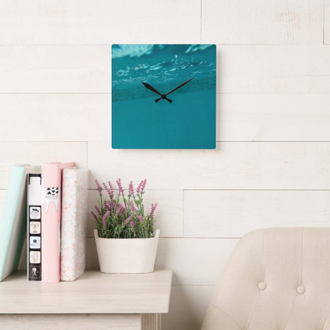 Reloj Cuadrado Glamour de Piscina Subacuático 2 (Sala de lectura)