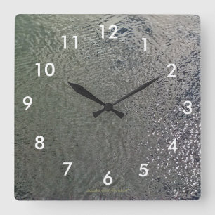 Reloj Cuadrado Glassy Water Wall Clock With Numbers
