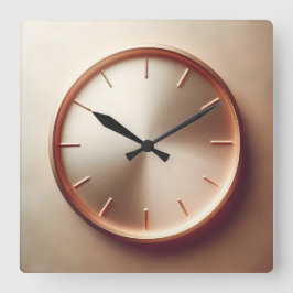 Reloj Cuadrado glossy rose gold circle