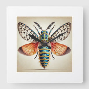 Reloj Cuadrado Gnoma Insect Top View 020924IREF246 - Watercolor