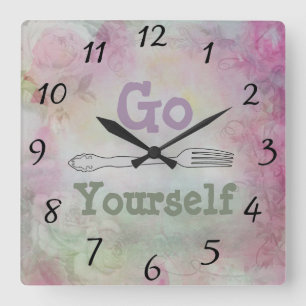 Reloj Cuadrado Go Fork Yourself Wall Clock