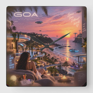 Reloj Cuadrado Goa • Belleza Atemporal Futuro Futurista • Mismo S