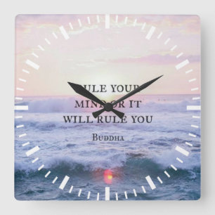 Reloj Cuadrado "Gobierna Tu Mente O Te Gobernará" - Buda