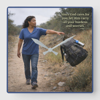 Reloj Cuadrado God cares for you