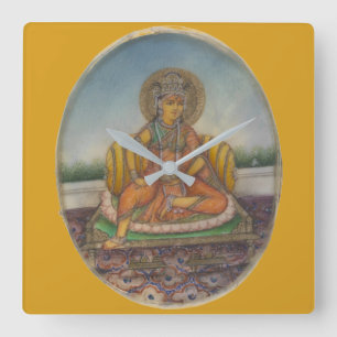 Reloj Cuadrado Goddess Samanya Lakshmi Vintage Gouache Painting