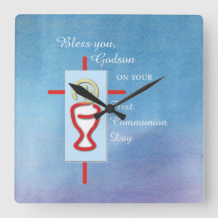Reloj Cuadrado Godson, First Holy Communion, Blue