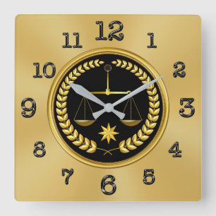 Reloj Cuadrado Gold and Black Attorney Clocks
