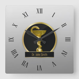 Reloj Cuadrado Gold Professional Hygieia Medical Bowl Nombre