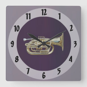 Reloj Cuadrado Golden Brass Euphonium