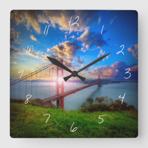 Reloj Cuadrado Golden Gate Sunrise