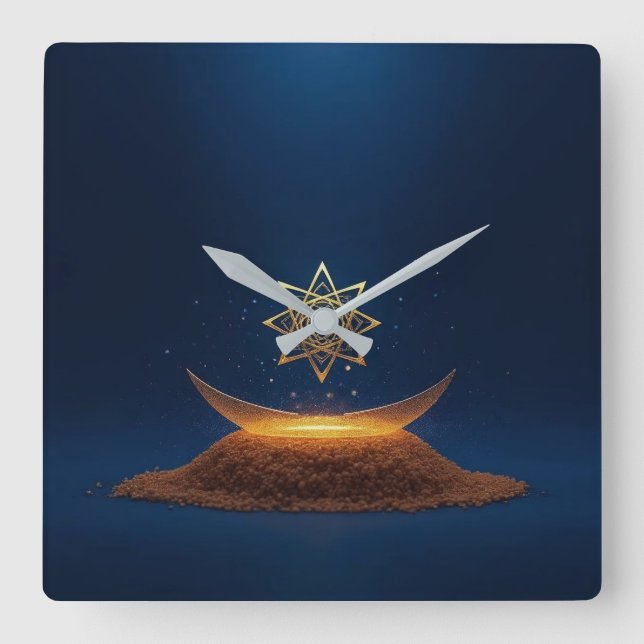 Reloj Cuadrado Golden Harmony – Shree Yantra’s Divine Resonance (Anverso)