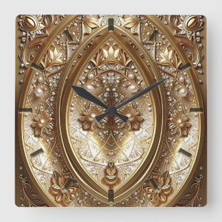 Reloj Cuadrado Golden Ornate Frame Wall Clock