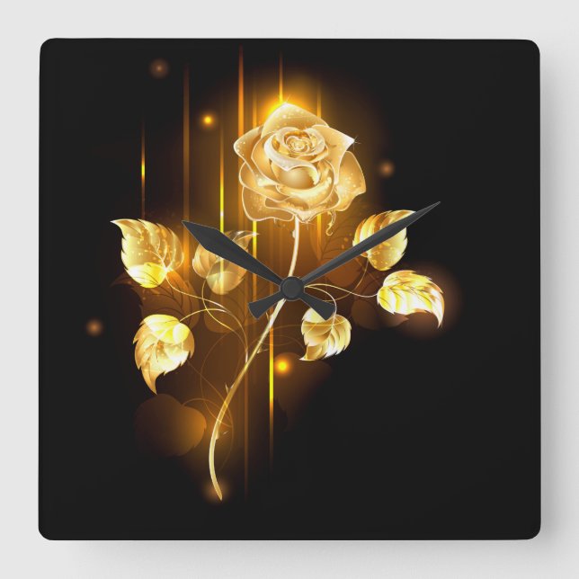 Reloj Cuadrado Golden rose ( gold rose ) (Anverso)