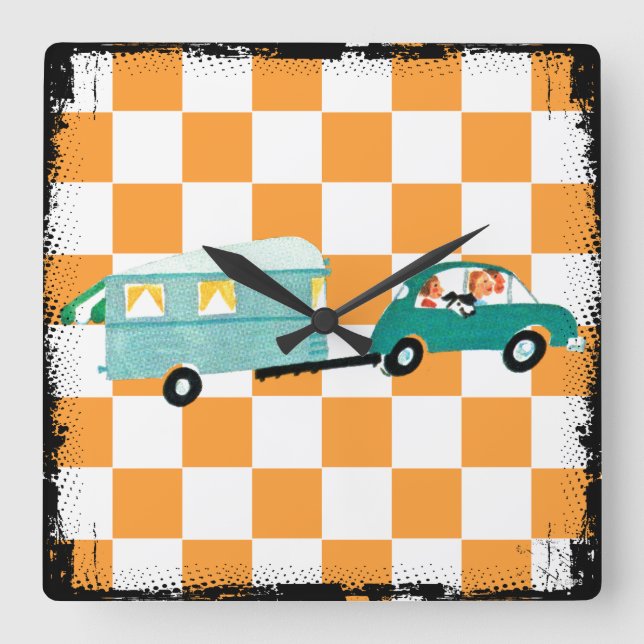 Reloj Cuadrado Golpe del camino abierto 1 (Anverso)