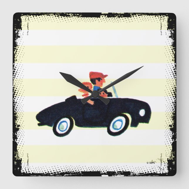 Reloj Cuadrado Golpe del camino abierto 3 (Anverso)