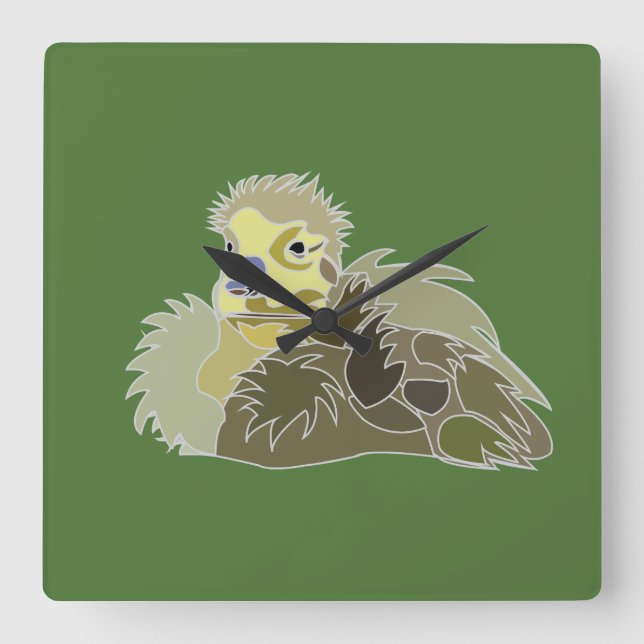 Reloj Cuadrado Goose Gosling Baby Goose (Anverso)