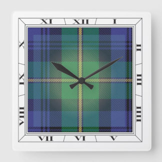 Reloj Cuadrado Gordon Clan Tartan Wall Clock