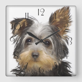 Reloj Cuadrado Gorgeo Yorkshire Terrier