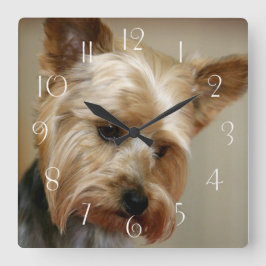 Reloj Cuadrado Gorgeo Yorkshire Terrier