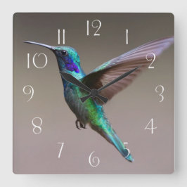 Reloj Cuadrado Gorgeous hummingbird in flight