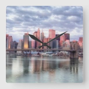 Reloj Cuadrado Gorgeous morning view and city reflections