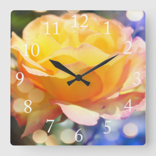 Reloj Cuadrado Gorgeous yellow rose flower. Floral fine art.