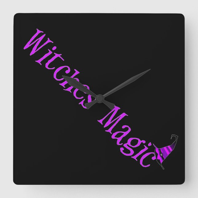 Reloj Cuadrado Gorra mágico de brujas (Anverso)