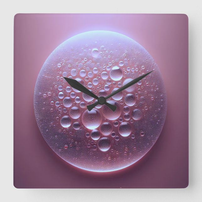 Reloj Cuadrado gotas de agua (Anverso)