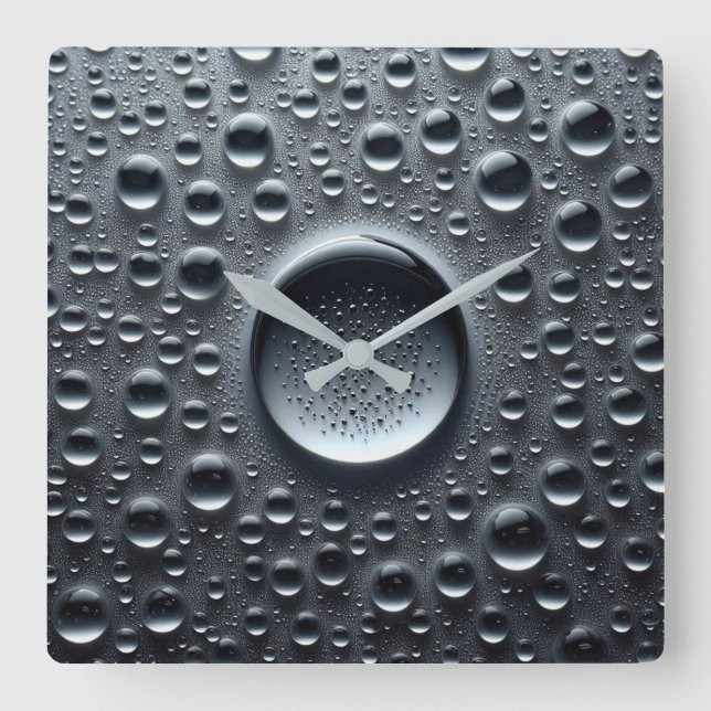 Reloj Cuadrado gotas de agua (Anverso)