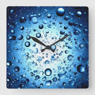 Reloj Cuadrado gotas de agua
