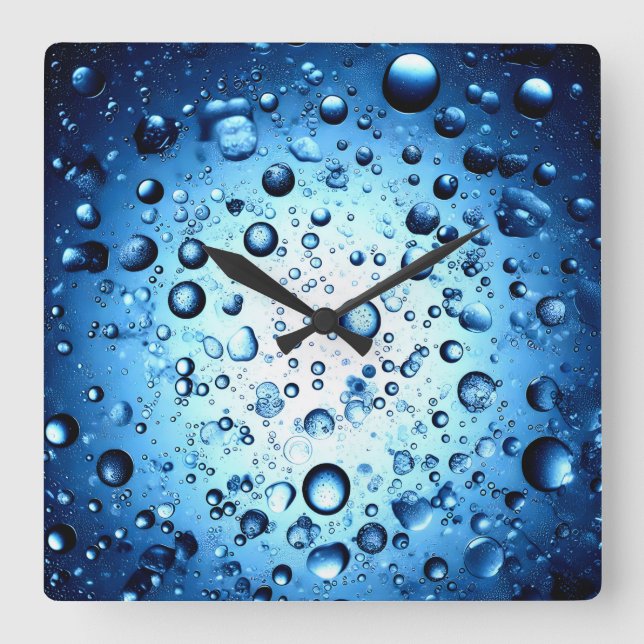 Reloj Cuadrado gotas de agua (Anverso)