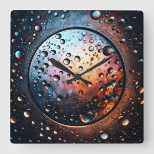 Reloj Cuadrado gotas de agua