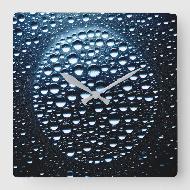 Reloj Cuadrado gotas de lluvia (Anverso)