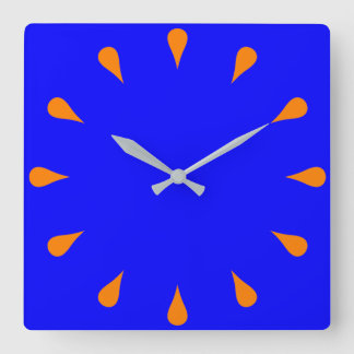 Reloj Cuadrado gotas de lluvia naranja
