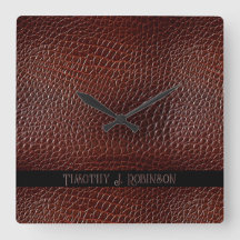 Grabado en relieve marrón de cuero falso personali