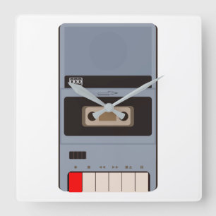 Reloj Cuadrado Grabador de cinta de cassette