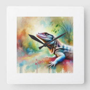 Reloj Cuadrado Graceful Lizard 240824AREF128 - Watercolor