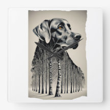 Gracioso dibujo de carbón de labrador negro