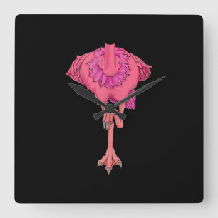 Reloj Cuadrado Gracioso disfraz flamingo sin cabeza de Guay Hallo