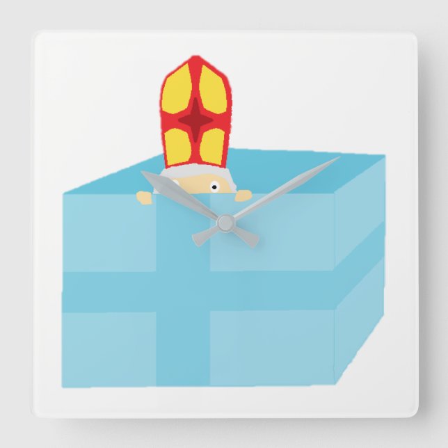 Reloj Cuadrado Gracioso gusto San Nicolás Holandés Sinterklaas Ar (Anverso)