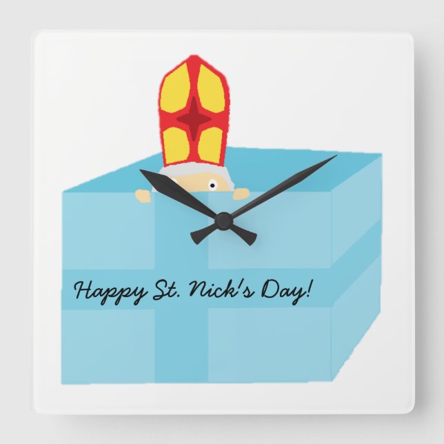 Reloj Cuadrado Gracioso gusto San Nicolás Holandés Sinterklaas Ar (Anverso)